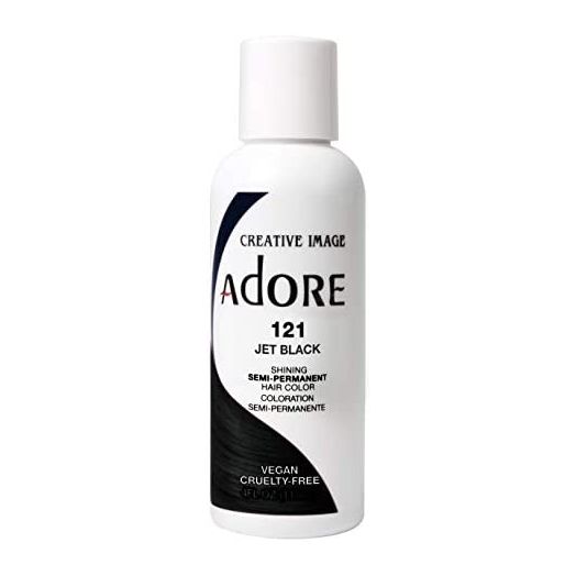 Adore Semi-Permanent Haircolor #121 Jet Black 4 Ounce (118ml) (2 Pack)