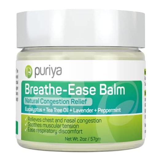 Puriya Chest Rub Cream Support for Congestion and Sinuses, Breathe Ease Balm, Plant Rich Active Formula, Eucalyptus Oil, Lavender, Tea Tree, Supports Sinus and Nasal Passages, Safe for Kids and Adult