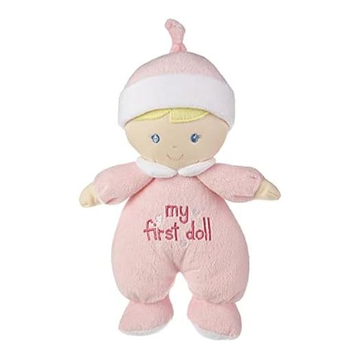 Ganz My First Doll Soft Plush Doll with Blonde Hair and Pink Outfit - I Rattle!