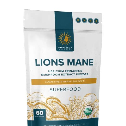 WholeSun Wellness Organic Lions Mane - 2.12 oz (60 Grams)