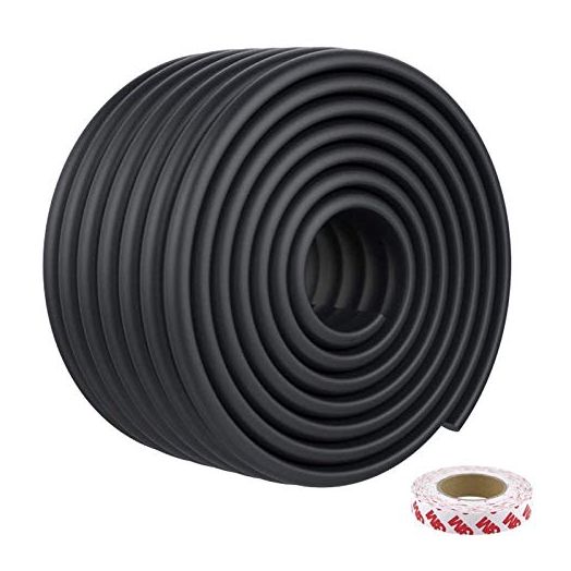 Baby Proofing Edge Guards 15.7ft Extra Wide Edge Protectors with Adhesive Tapes for Table, Desk, Fireplace(Black