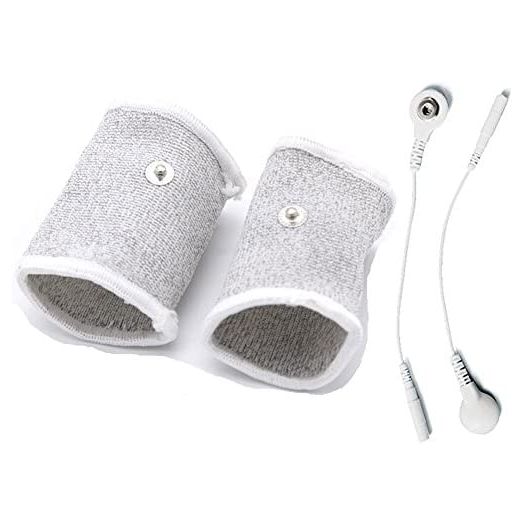 TCFAFA E-stim Adjustable Fabric Silver Thread Conductive Loop Accessories for Tens Stim Finger Massager Accessories