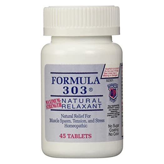 Dee CEE Labs Formula 303 Maximum Strength Natural Relaxant Tablets, 45 Tablets