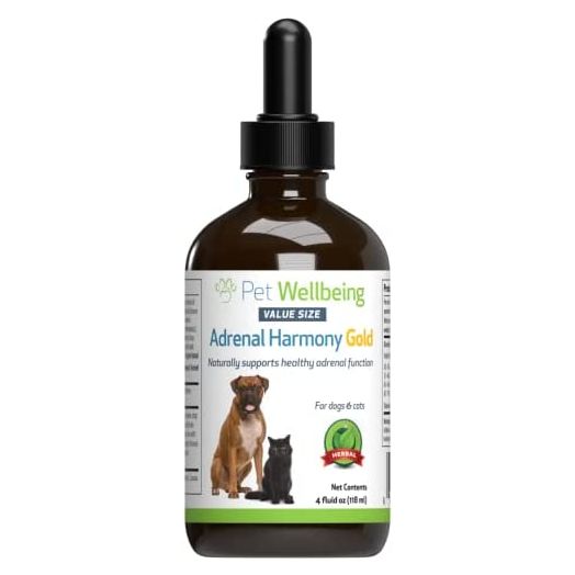 Pet Wellbeing - Adrenal Harmony for Dogs - Natural Support for Adrenal Dysfunction and Cushing's Disease in Dogs - 4oz (118ml)