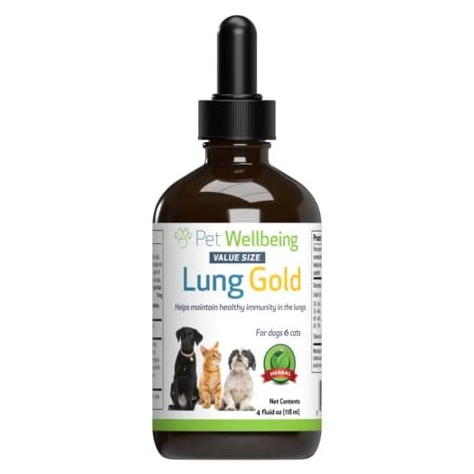 Pet Wellbeing - Lung Gold for Dogs - Natural Breathing support for Dogs - 4oz