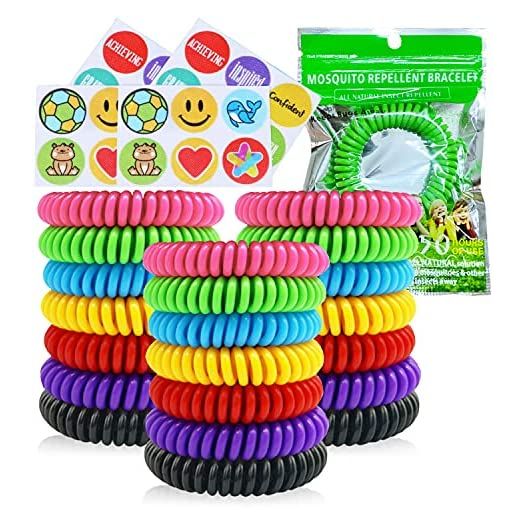 Mosquito Repellent Bracelets, 21 Pack Individually Wrapped Waterproof Insect Bug Repellent Wristbands for Kids Adults Outdoor Camping Fishing Traveling