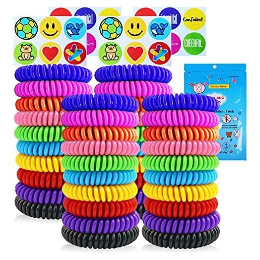 40 Pack Mosquito Repellent Bracelets, Individually Wrapped DEET-Free Insect & Bug Repellent Wrist Bands for Kids & Adults Outdoor Camping Fishing Traveling
