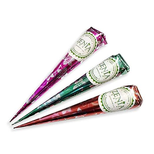 Zenia 100% Natural Ready to Use Henna Paste Hair Color Hair Dye Cones Reddish Brown Color (5 Pack)