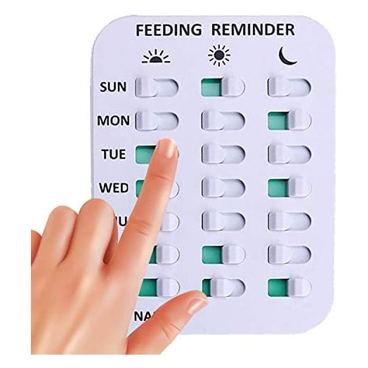 RBD Health Dog Feeding Reminder, Magnetic OR Double Sided Adhesive Application, Reminder with Weekdays AM/PM Indicators to Track and Prevent Over or Under Feeding of Pets