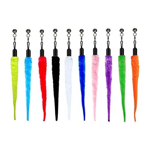LASOCUHOO Cat Worm Toys, (10 Packs) Interactive Cat Wand Replacement, Cat Wand Refill Attachments for Indoor and Ourdoor Cats