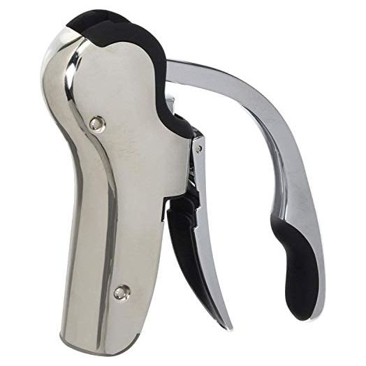 Stainless Steel Wine Opener Compact Vertical Corkscrew Wine Bottle Opener with Foil Cutter