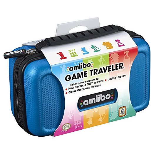 Officially Licensed Nintendo 3DS Amiibo Case – Protective Deluxe Traveler for Storage, Display or Carrying Case/Box – Blue