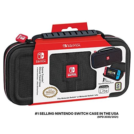 Game Traveler Nintendo Switch Case - Switch Carry Case for Switch OLED, Switch and Switch Lite, Hard Portable Travel Case, Adjustable Viewing Stand & Bonus Game Cases, Deluxe Carry Handle