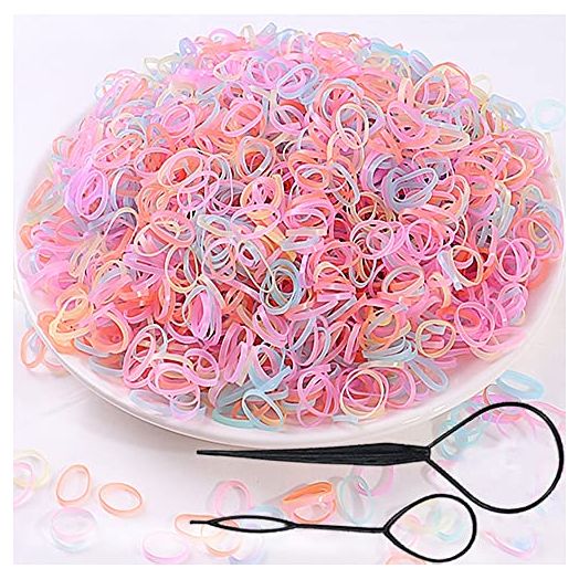 3000 PCS Hair Bands, Color Elastic Hair Band, Mini Hair Rubbers Ties for Girls Ponytail Hair Accessories