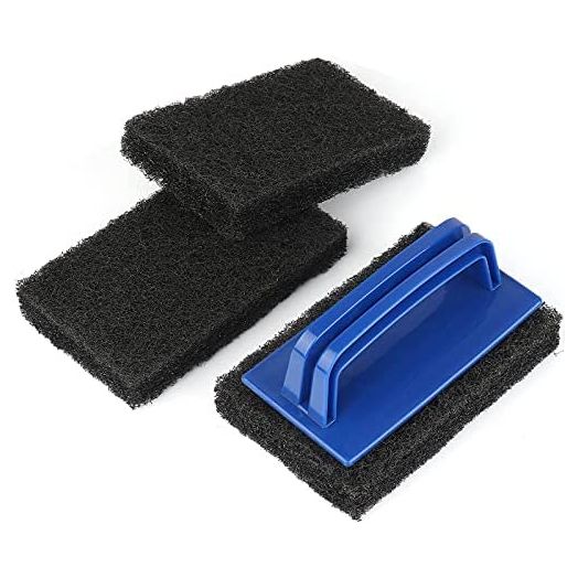 Blackstone Grill Cleaning Kit, Heavy Duty Griddle Scrubber Scouring Pad & Handle, Griddle Cleaning Brush