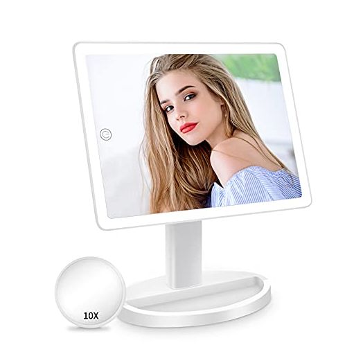 FUNTOUCH Large Lighted Vanity Makeup Mirror, X-Large, 88 LED, 360° Rotation Touch Screen