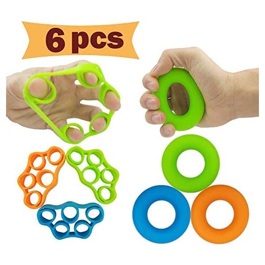 Hand Grip Strengthener, Finger Exerciser, Grip Strength Trainer (6 PCS) NEW MATERIAL Forearm grip workout