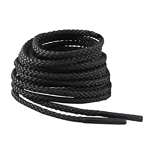 IRONLACE Unbreakable Round Bootlaces, 1500-Pound Strength, Black, 84-Inch
