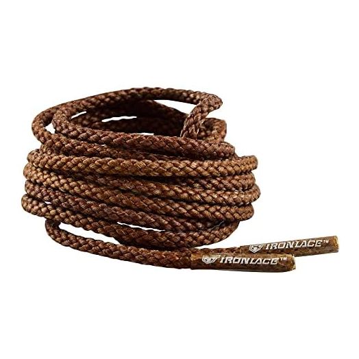 IRONLACE Unbreakable Round Bootlaces, 1500-Pound Strength, Brown, 84-Inch