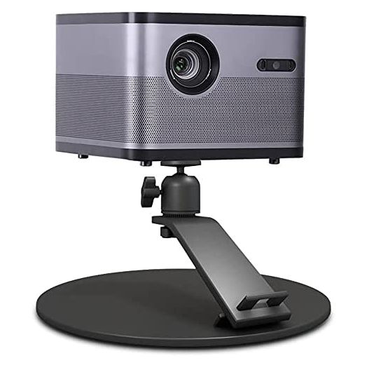 ONGHSD Up/Down 90 Degrees Rotation Table Projector Stand Left/Right 360 Degrees Rotation Black Desk Projector Mount for Home Office Studio Metal Projector Holder Shelf