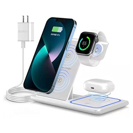 Wireless Charger,RUI MAI LAI 3 in 1 Wireless Charger Station for Apple iPhone/iWatch/Airpods,iPhone 13/12/11 (Pro, Pro Max)/XS/XR/XS/X/8(Plus),iWatch 7/6/SE/5/4/3/2,AirPods 3/2/pro