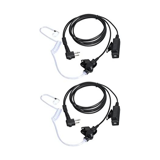 Earpieces for Motorola Walkie Talkies with Mic 2 Pin Acoustic Tube Headset and PPT for CP200 GP2000 XU1100 PRO1150 MU12 (2 Pack)
