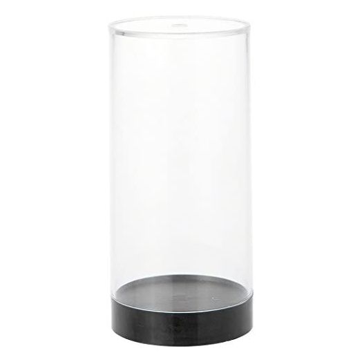 Protech CC-5 Round Storage / Display Acrylic Action Figure Display Case with Black Base, 2.25" W x 4.75" H x 2.25" D, 10-Pack