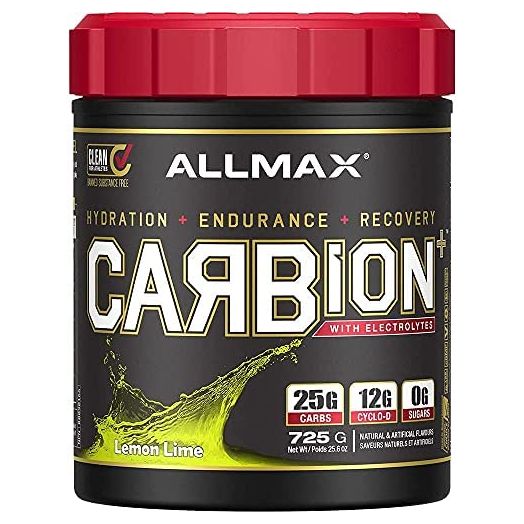 ALLMAX Nutrition - CARBION+ Workout Hydration Supplement Powder with Electrolytes, Supports Endurance, Recovery, and Exercise Performance, Gluten Free and Vegan, Lemon Lime, 25 Servings