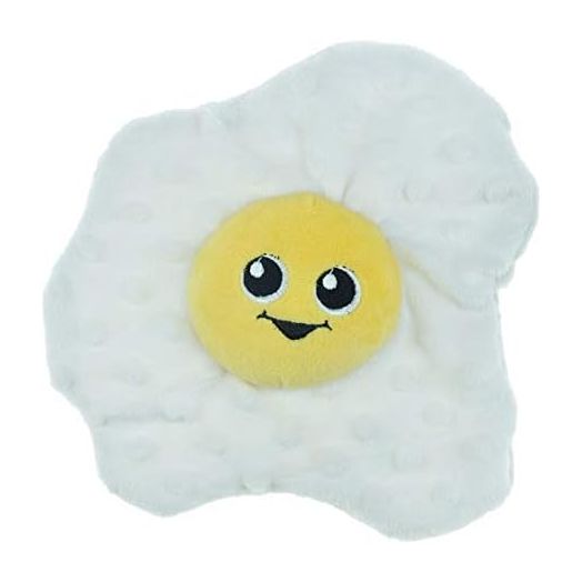 Food Junkeez Plush Dog Toys Soft Squeakers Choose from 11 Funny Snack Characters (Fried Egg)