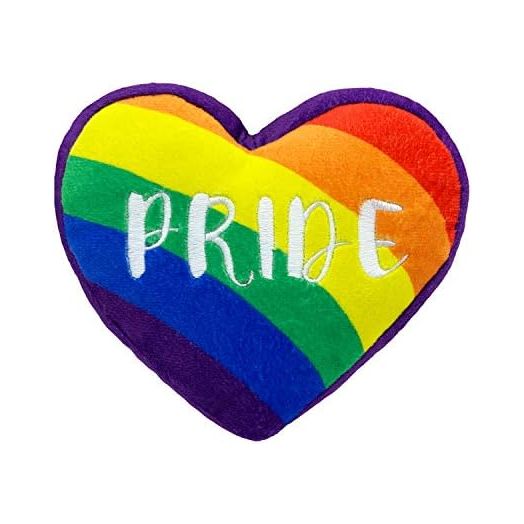 Huxley & Kent for Dogs | Pride Heart (Large) | Rainbow Power Plush Dog Toy with Squeaker | Funny Dog Toy | Cute Dog Toy | H&K Squeaky Dog Toy