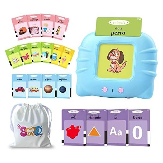 Spanish Flash Cards for Kids,Bilingual Flash Cards for Toddler/Beginning - ABC,Numbers,Colors,Shapes,Español/English Talking Flash Cards for Preschool,Kindergarten
