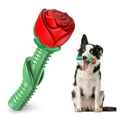 Dog Toys for Aggressive Chewers, Rose Dog Toy for Small Medium Dogs, Interactive Chew Toys for Training and Cleaning Teeth