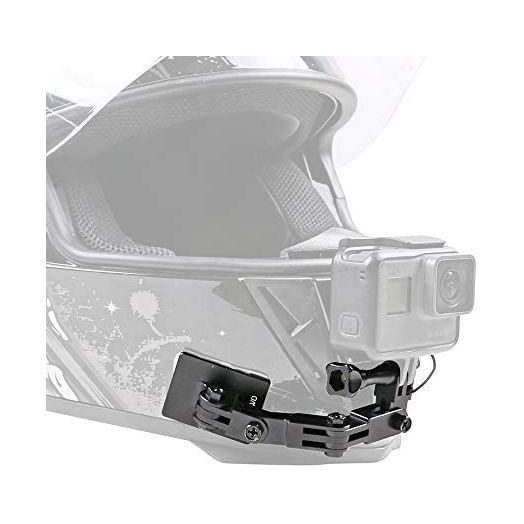Aluminum Motorcycle Chin Helmet Mount Compatible with GoPro Hero 10/9/8/7/6/5 Black 4 Session 3+ AKASO/Campark/YI Action Camera and More