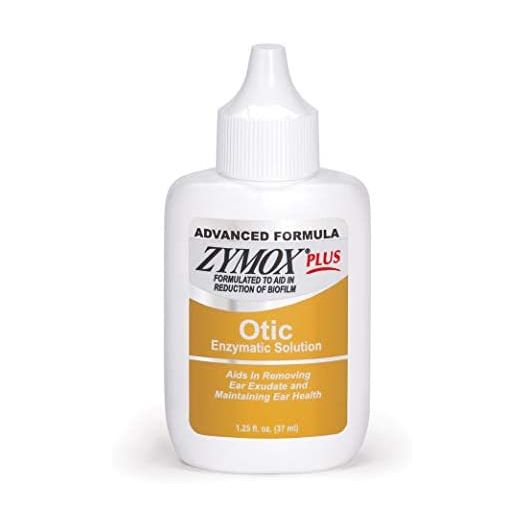 Zymox Advanced Formula Otic Plus Enzymatic Ear Solution for Dogs and Cats Without Hydrocortisone, 1.25oz