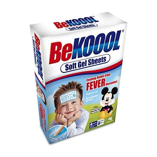 Be Koool Kids 8 Hour Soft Gel Sheets w/Cooling Relief Fever Reducer - 24 Individual Sheets"Bulk Packed"