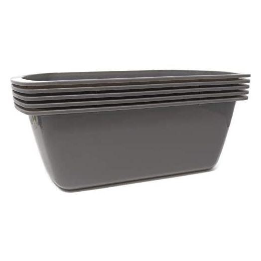 Vakly Rectangular Plastic Wash Basins, 7 Quart Bedside Tub (5 Pack)