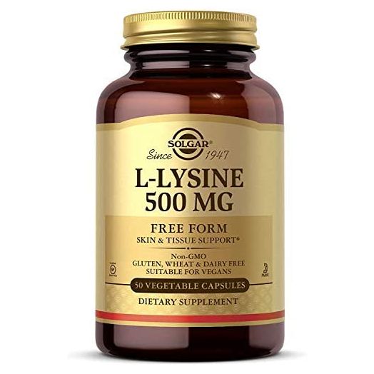 Solgar L-Lysine 500 mg, 100 Vegetable Capsules