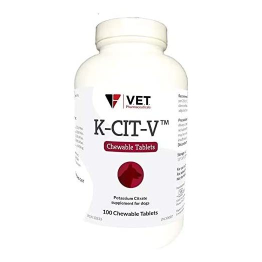 | V.E.T. PHARMACEUTICALS K-CIT-V Potassium Citrate Chewable Tablets for Dogs - 100 ct. | | V.E.T. PHARMACEUTICALS