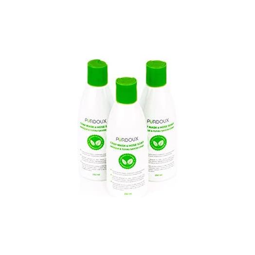 PURDOUX CPAP Cleaning Soap for Hose and Mask (3 Bottle 250mL/8.04 oz pack) (Green Tea and Mint)