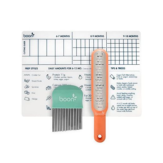 Boon DIVVY Solid Baby Food Starter Kit, Includes Crinkle Cutter, Grater & Silicone Mat, 3pc Set