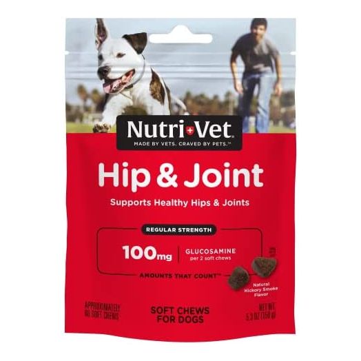 Nutri-Vet Hip & Joint Regular Strength Soft Chew for Dogs, 5.3 OZ, 60-Count