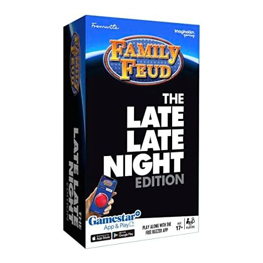 Family FEUD Late Late Night Edition Card Game, Anything but Family-Friendly, 400 Naughty Survey Questions, Complementary Sound Effects from The Show with Gamestar App
