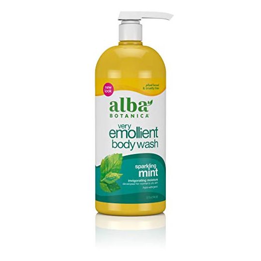 Alba Botanica Very Emollient Bath & Shower Gel, Sparkling Mint, 32 Oz (Packaging May Vary)