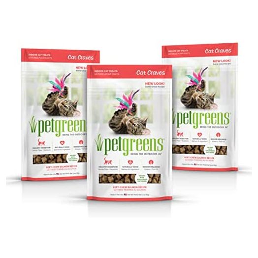 Pet Greens Cat Cravers Semi-Moist Savory Salmon Treats, 3 Ounces Per Pack (3 Pack Salmon)