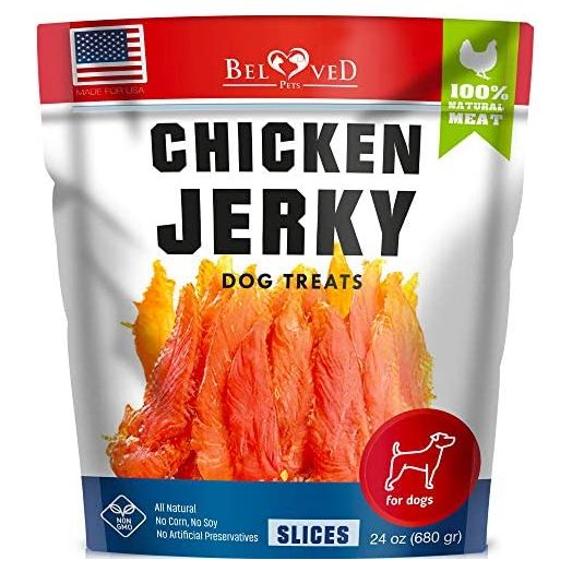 Chicken Jerky Dog Treats Human Grade - Grain Free Organic Meat - All Natural High Protein Dried Strips - Best Chews for Training Small & Large Dogs - Bulk Soft Pack Made for USA 24 Oz.