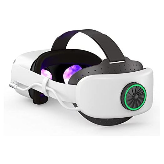 BUSQUEDA Elite Strap with Battery for Oculus Quest 2,8000mAh Battery Extend 7H Playtime,Fast Charging VR Power Adjustable Q2 Head Strap Accessories for Enhanced Comfort in VR