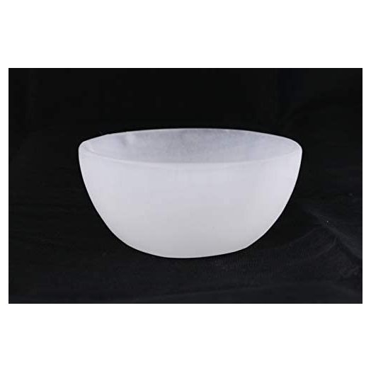 Selenite Crystal Bowls for Smudging, Healing, Recharging Crystals | Pure Selenite Smudge Bowl & Crystal Charging Station Ethically Sourced in Morocco (4 Inch (Pack of 1))