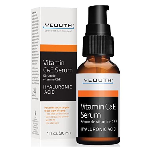 YEOUTH Vitamin C Serum for Face with Hyaluronic Acid Serum, Facial Serum Targets Wrinkles, Dark Spot, Hyperpigmentation, Anti Aging Skin Care Facial Skin Care Products Face Serum for Men & Women 1oz