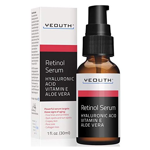 YEOUTH Retinol Serum for Face with Hyaluronic Acid Night Facial Serum, Brightening Serum Targets Dark Spots, Wrinkles & Fine Lines, Facial Skin Care Products, Face Serum for Women & Men 1oz