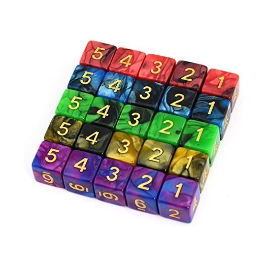 SmartDealsPro D6 Six Sides 16mm Two Color Dice for DND (25 Pack)